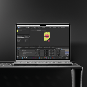 Laptop mit geöffnetem Adobe After Effects